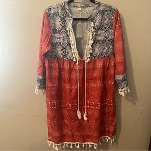 NWT boho swim cover up | L